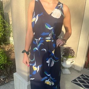 A New Day maxi sundress. Size XS. V neck front and back. Tie waist. Side slits.